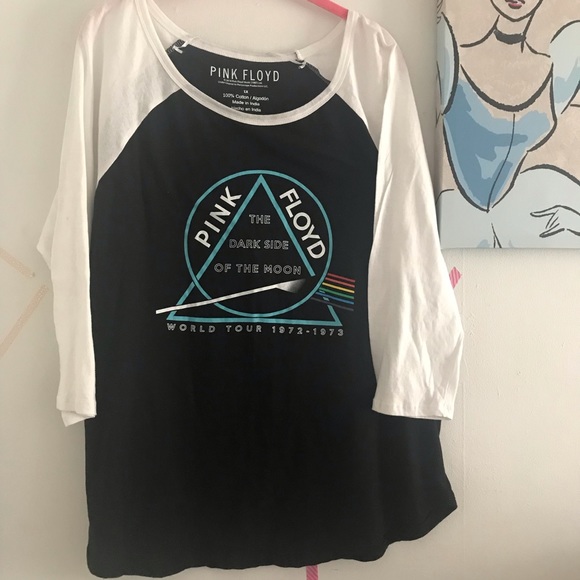 Tops - Pink Floyd Raglan Sleeve Baseball Graphic Band Tee